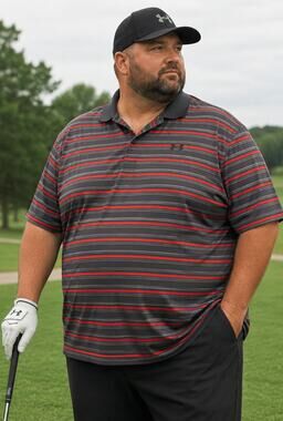 Under Armour HeatGear Polo Stripe Streetwear Golf Sportswear Country Club 2XL